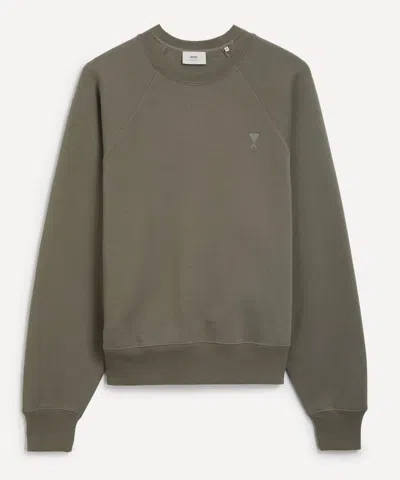 AMI ALEXANDRE MATTIUSSI SMOKE GREY AMI DE COEUR SWEATSHIRT
