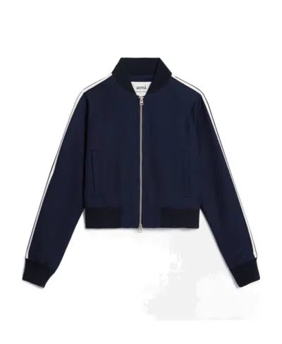 AMI ALEXANDRE MATTIUSSI STRIPE-TRIM TRACK JACKET