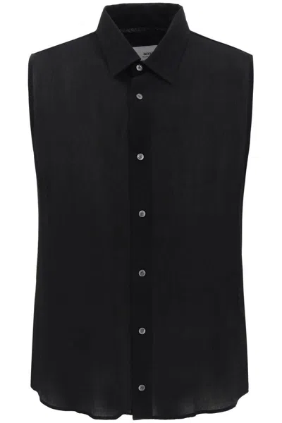 AMI ALEXANDRE MATTIUSSI TEXTURED VOILE SLEEVELESS SHIRT