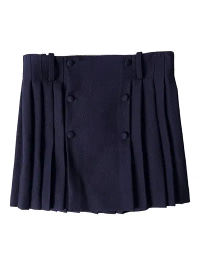 AMI ALEXANDRE MATTIUSSI VIRGIN WOOL PLEATED SKIRT