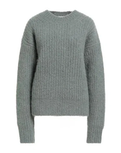 AMI ALEXANDRE MATTIUSSI AMI ALEXANDRE MATTIUSSI WOMAN SWEATER SAGE GREEN SIZE S ALPACA WOOL, MOHAIR WOOL, POLYAMIDE, ELASTAN