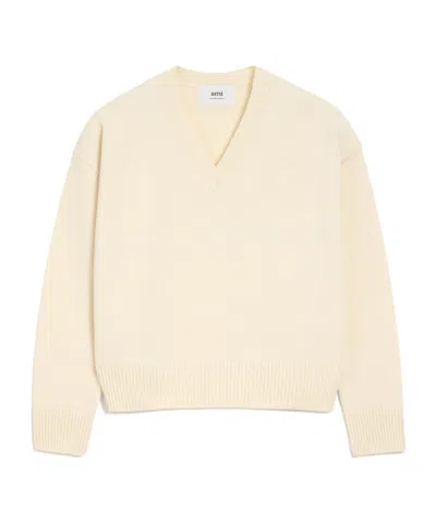 AMI ALEXANDRE MATTIUSSI WOOL CASHMERE V-NECK SWEATER