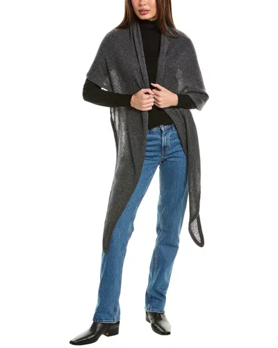 AMICALE CASHMERE AMICALE CASHMERE FRINGE ASYMMETRICAL CASHMERE PONCHO