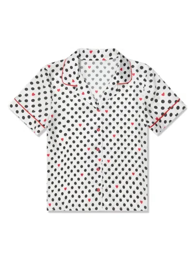 AMIKI POLKA-DOT PRINT SILK PAJAMAS