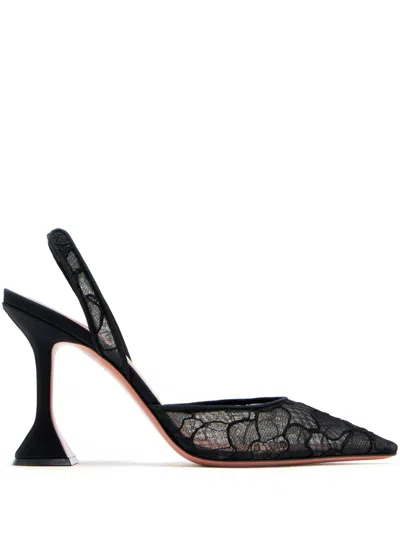 AMINA MUADDI 95MM HOLLI LACE PUMPS