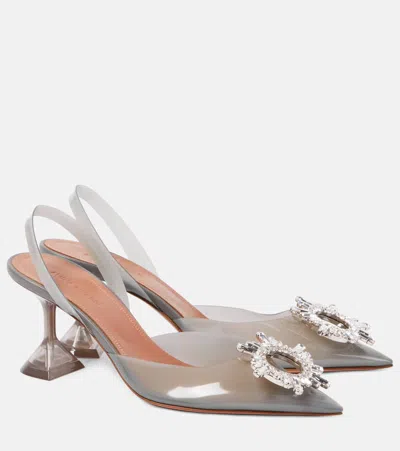 AMINA MUADDI BEGUM GLASS 70 PVC SLINGBACK PUMPS