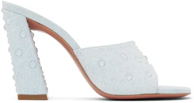 AMINA MUADDI BLUE BRIGITTE CRYSTAL HEELED SANDALS