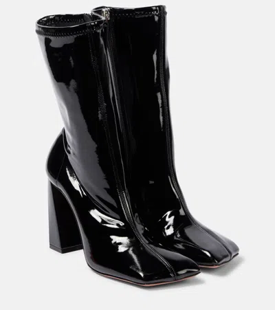 AMINA MUADDI MARINE 95 LATEX ANKLE BOOTS
