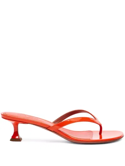 AMINA MUADDI PATENT-LEATHER SANDALS