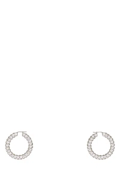 AMINA MUADDI WOMEN SILVER EMBELLISHED JAHEEL EARRINGS, ONESIZE LUXURY EARRINGS FOR WOMEN DARVEYS