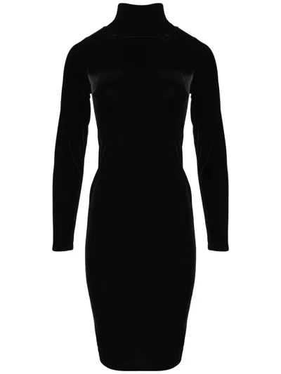 AMIR SLAMA HIGH-NECK VELVET DRESS