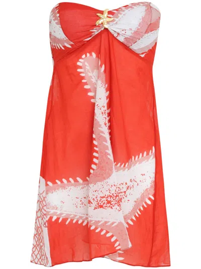 AMIR SLAMA X JADE PICON STARFISH-PRINT MINI DRESS