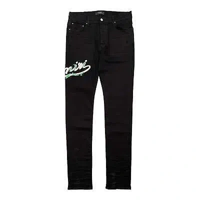 AMIRI AMIRI BAROQUE VARSITY LOGO JEANS OD BLACK