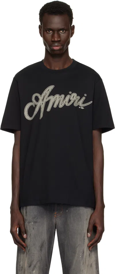 AMIRI BLACK 'AMIRI' SCRIPT T-SHIRT