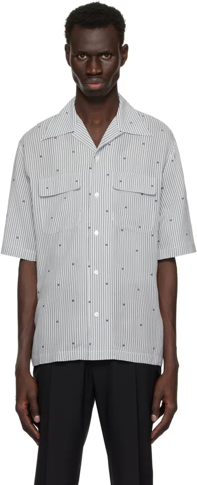 AMIRI BLACK & WHITE 'MA' PINSTRIPE CAMP SHIRT