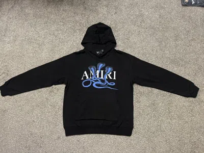 AMIRI AMIRI BLUE SNAKE LOGO HOODIE/ BLACK/ SIZE S, M, L, XL