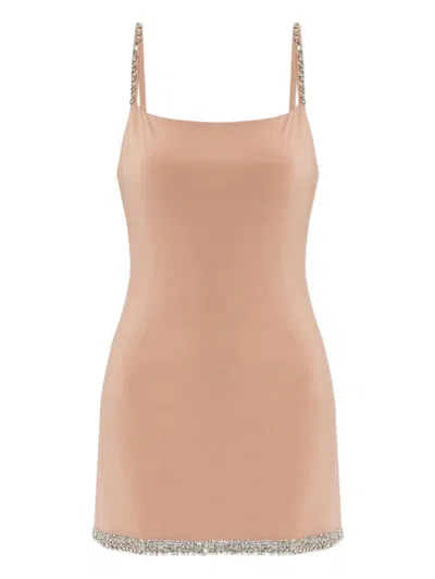 AMIRI CRYSTAL-EMBELLISHED SLIP DRESS