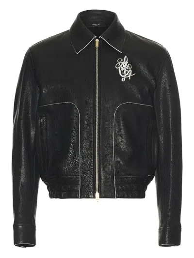 AMIRI EMBROIDERED LEATHER JACKET