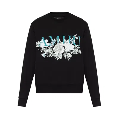 AMIRI AMIRI FLORAL LOGO CREW 'BLACK'