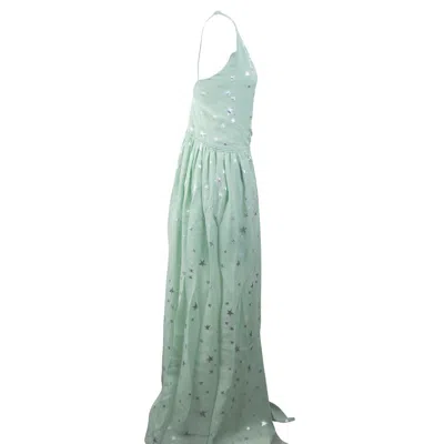 AMIRI GREEN STARS FIL COUPE HALTER DRESS
