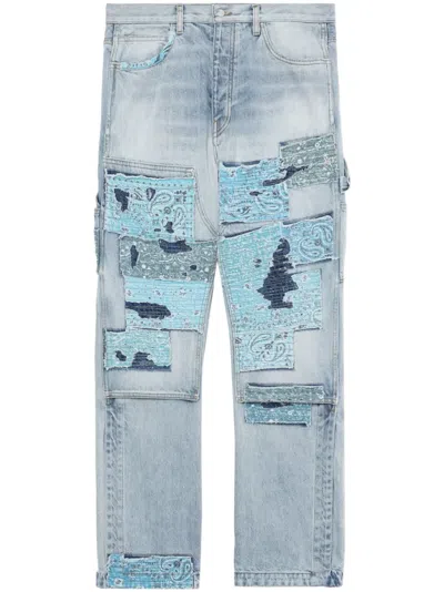 AMIRI HIGH-RISE PATCHWORK-DETAIL JEANS
