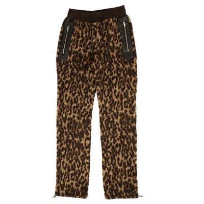 AMIRI LEOPARD PRINT FLEECE SHERPA PANTS - LEOPARD