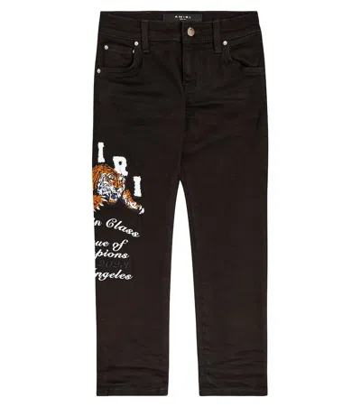 AMIRI LOGO EMBROIDERED JEANS