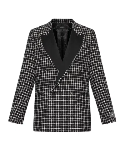 AMIRI BOUCLÉ DOUBLE-BREASTED BLAZER