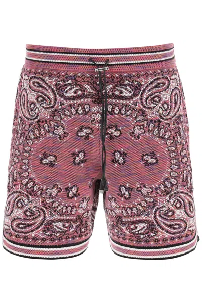 AMIRI MEN'S BANDANA JACQUARD KNIT BERMUDA SHORTS