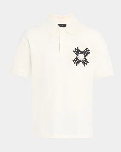 AMIRI MEN'S EMBROIDERED MA QUAD POLO SHIRT