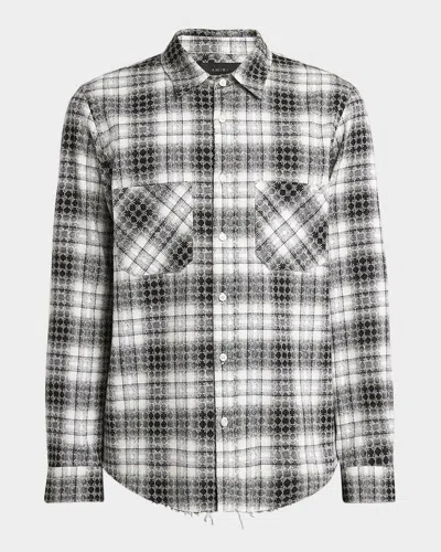 AMIRI MEN'S MA QUAD FLANNEL BUTTON-DOWN SHIRT