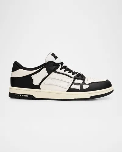 AMIRI MEN'S SKEL LOW-TOP TWO-TONE LEATHER SNEAKERS