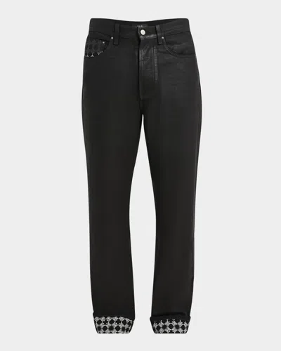 AMIRI MEN'S WAXED MA QUAD STRAIGHT-LEG JEANS