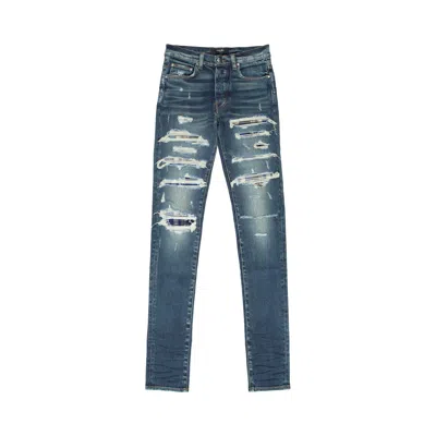 AMIRI AMIRI PLAID THRASHER SKINNY JEAN 'DEEP CLASSIC'