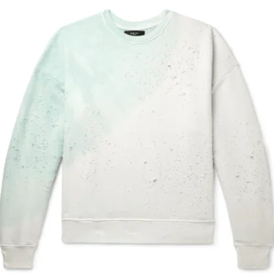 AMIRI AMIRI TIE DYE SHOTGUN CREWNECK SWEATSHIRT MARSHMALLOW GLACIER