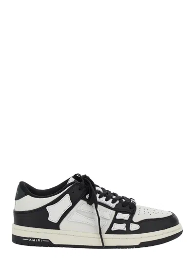 AMIRI AMIRI WOMEN 'SKEL TOP LOW' BLACK AND WHITE SNEAKERS WITH LOGO PATCH ON THETONGUE AND CONTRASTING DET