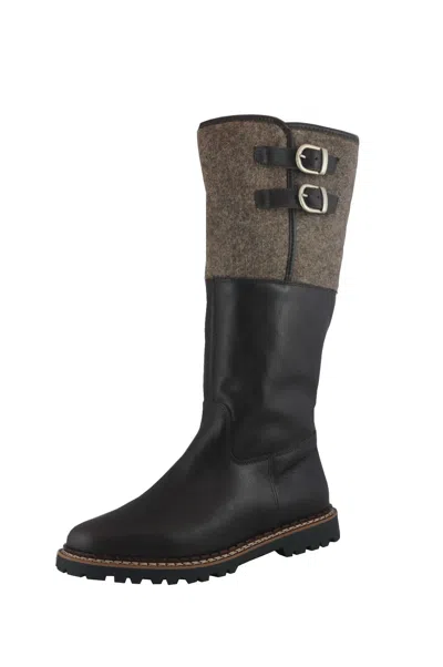 AMMANN AMMANN DAMEN WINTERSTIEFEL WENGEN DUNKELBRAUN LEDER/FILZ LAMMFELL GUMMISOHLE