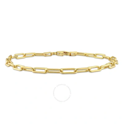 AMOUR AMOUR 3.5MM PAPERCLIP CHAIN BRACELET IN YELLOW PLATED STERLING SILVER
