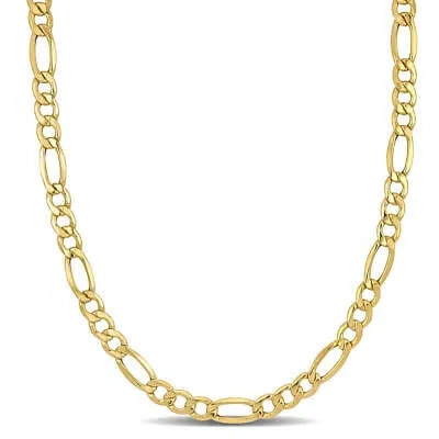 AMOUR AMOUR MEN'S 24 INCH FIGARO LINK CHAIN NECKLACE IN 10K YELLOW GOLD (7 MM)