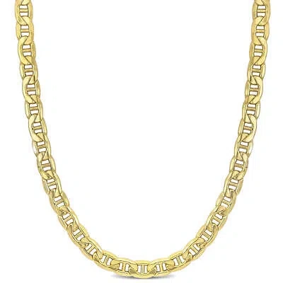 AMOUR AMOUR MEN'S 7MM MARINER LINK CHAIN NECKLACE IN 10K YELLOW GOLD- 18 IN