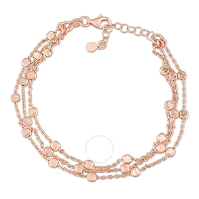 AMOUR AMOUR MULTI-STRAND CHAIN BRACELET IN ROSE PLATED STERLING SILVER