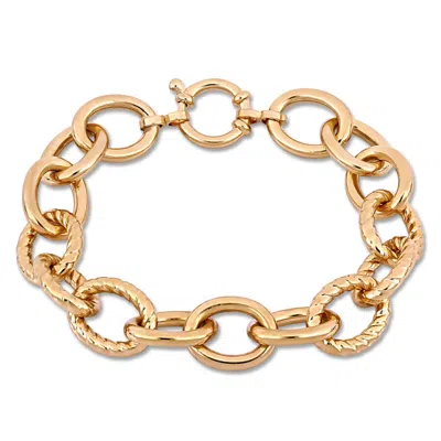 AMOUR AMOUR OVAL LINK BRACELET IN YELLOW PLATED STERLING SILVER