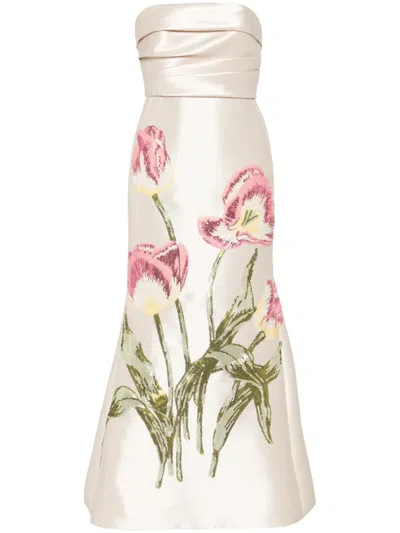 AMSALE SEQUIN APPLIQUÉ GOWN DRESS