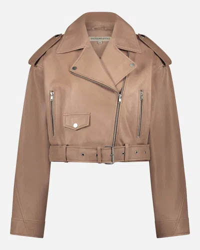 AMSTERDAM HERITAGE MARLIN LEATHER JACKET IN CAMEL