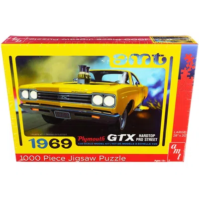 AMT JIGSAW PUZZLE 1969 PLYMOUTH GTX HARDTOP PRO STREET MODEL CAR BOX - 1000 PIECE