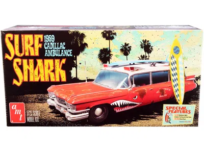 AMT SKILL 2 MODEL KIT 1959 CADILLAC AMBULANCE "SURF SHARK" 1/25 SCALE MODELS BY AMT