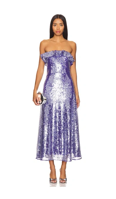 AMUR BRAELYNN MESH SEQUIN MIDI DRESS