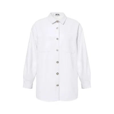 AMY LYNN WOMEN'S GREY COLE GLITTER OVERSIZED SHIRT