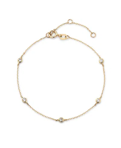 ANA LUISA SOLID YELLOW GOLD LAB-GROWN DIAMOND STATION BRACELET