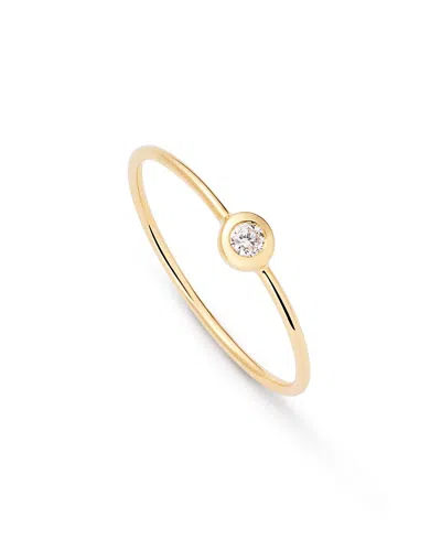 ANA LUISA SOLID YELLOW GOLD SOLO LAB-GROWN DIAMOND STACKING RING